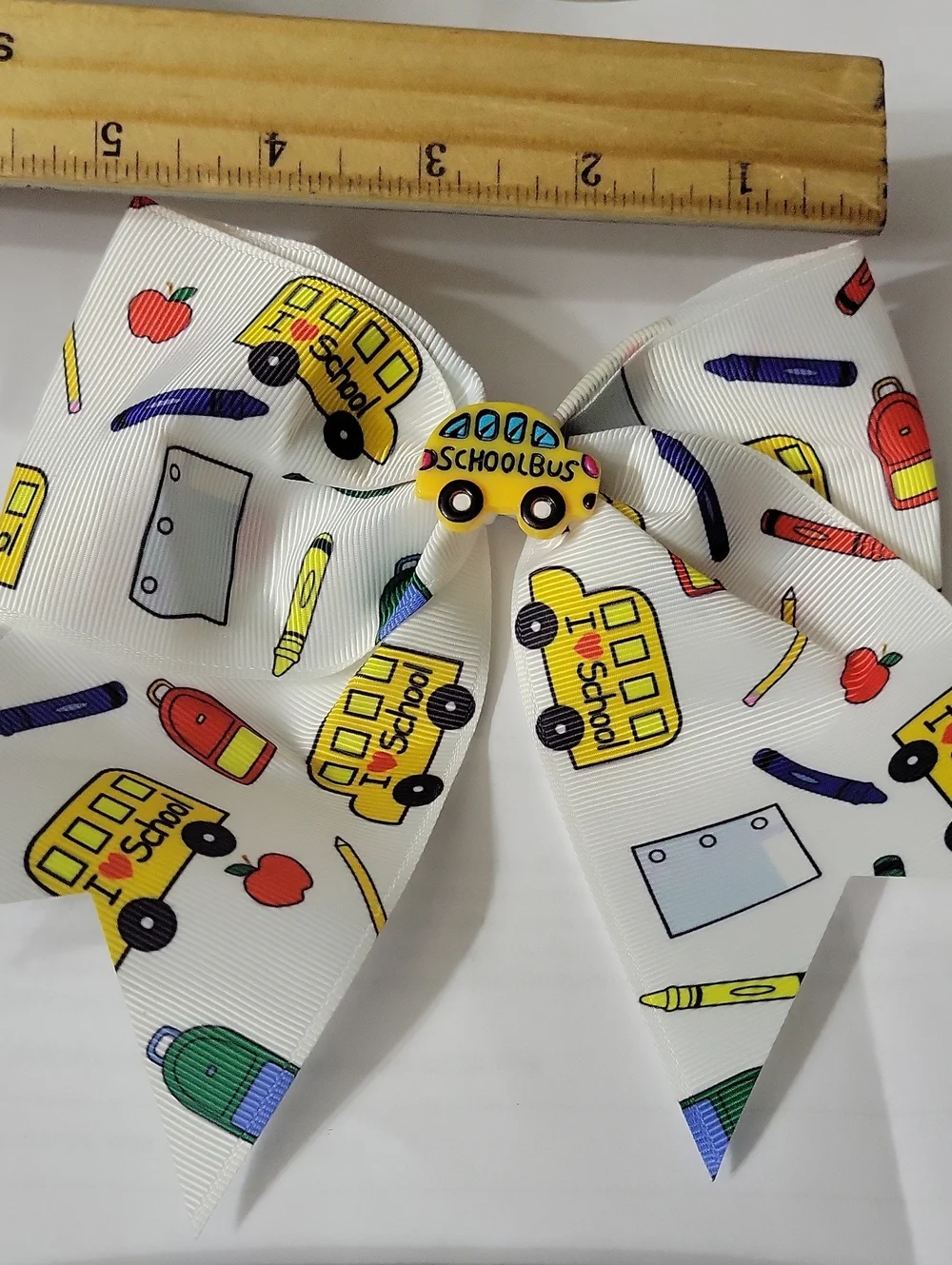 HAIR BOW CLIP SCHOOL BUS NWOT